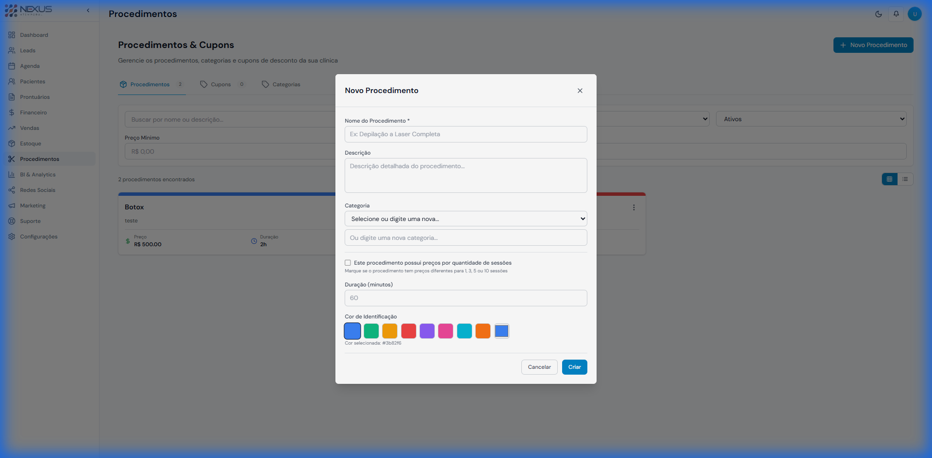 Configuração de Procedimentos