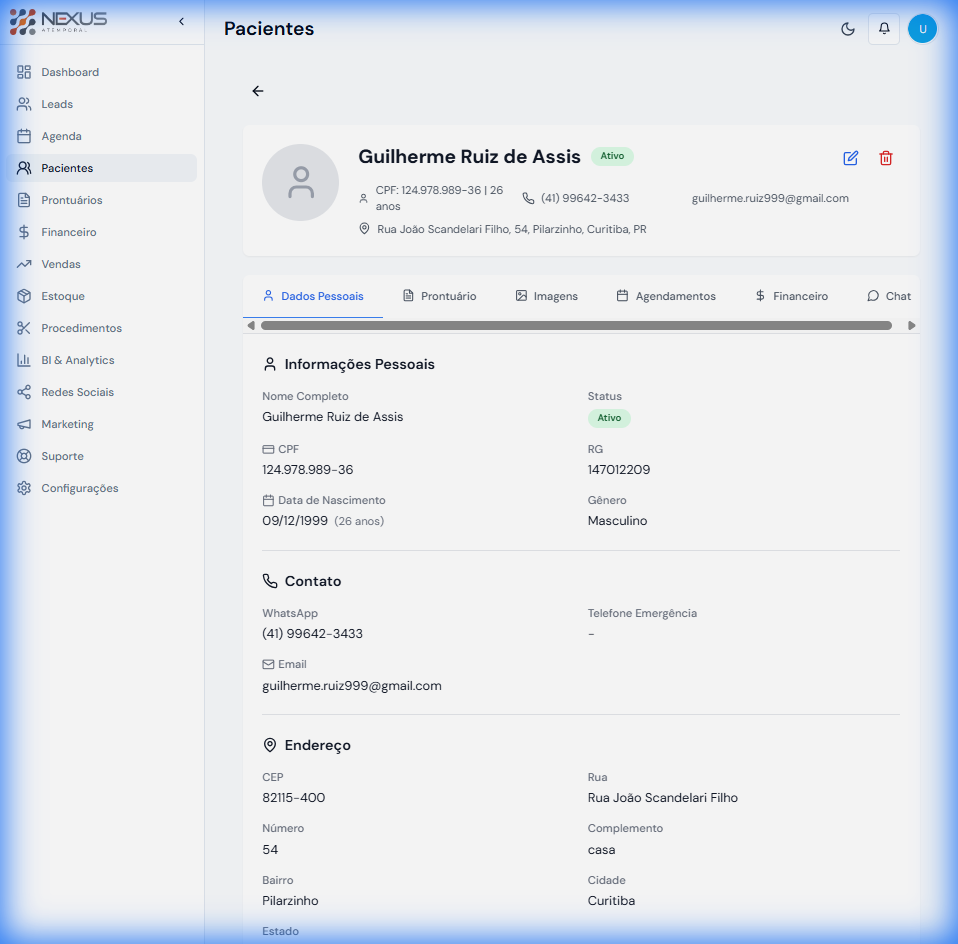Prontuário e Histórico
